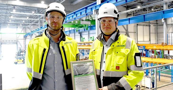 Aurajoki Oy:n Liedon tehdas sai Vuoden ympäristöteko Liedossa -palkinnon